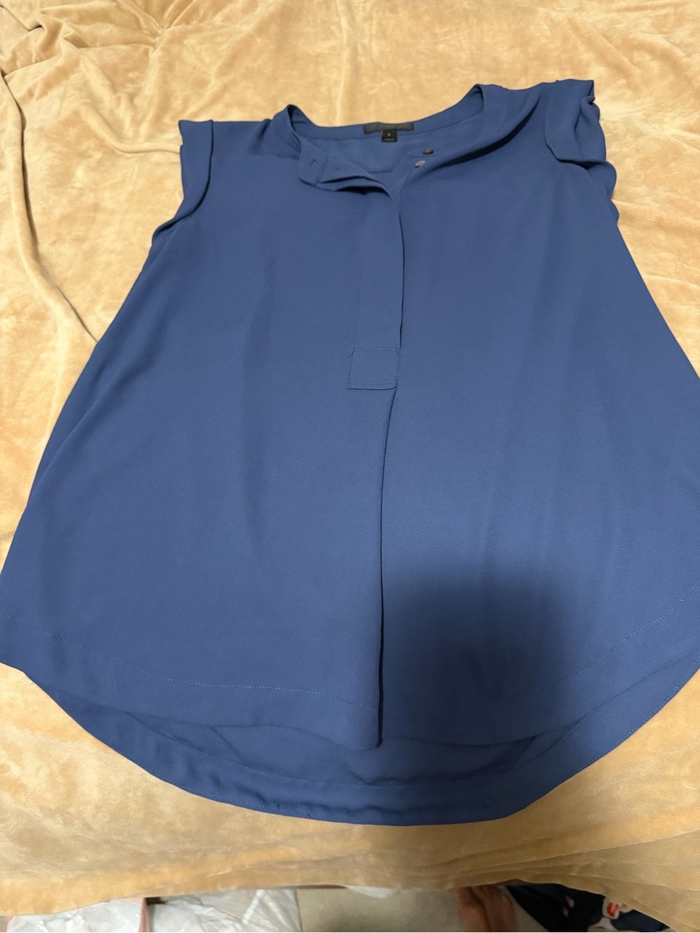 J. Crew Sleeveless Split-Neck Blouse in Cobalt Women’s 2